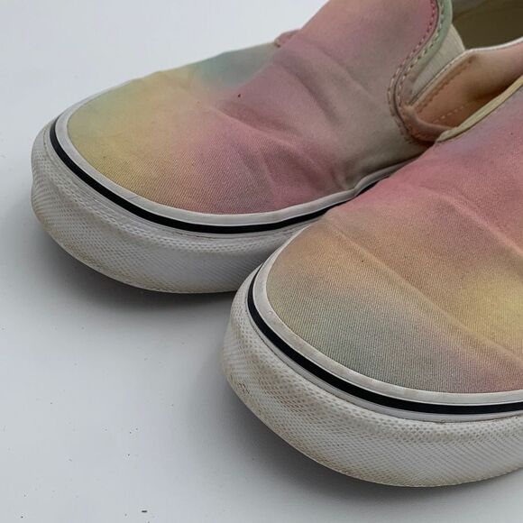 Vans Pastel Rainbow Slip-On Sneakers Womans size 7 back to school - Picture 11 of 12